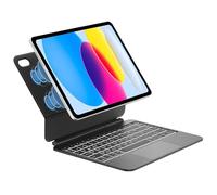 Clavier pour iPad A16 11/10eme Gén avec Coque, Support Magnétique Flottant | Pavé tactile rétroéclairé Magnétique Keyboard, AZERTY Bluetooth Magic Clavier Étui pour iPad 10.9/11", Noir