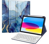 Clavier pour iPad (A16) 11ème Génération 11 Pouces 2025, iPad 10ème Génération 10.9\u201d 2022 - Clavier AZERTY sans Fil Bluetooth, Housse Multiposition Fonction Ranger Stylet, Marbre Océan