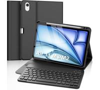 Clavier Pour Ipad Air 11 Pouces 2025/2024, Étui Pour - Clavier Pour Ipad Air 11 M3/M2, Azerty Sans Fil Bluetooth, Housse Multiposition Fonction Ranger Stylet, Noir[Z1994]