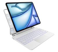 Clavier pour iPad Air 11 pouces(M3 2025/M2 2024),Air 5e/4e génération et iPad Pro 11" (4e, 3e, 2e, 1re génération),Rétroéclairage,Pavé Tactile Multi-Touch,Design Magnétique Flottant,AZERTY,Blanc