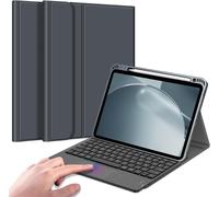 Clavier Pour Ipad Air 11 Pouces M3/M2 (2025/2024), Ipad Air 5/4 10.9 Pouces (2022/2020), [Pavé Tactile] Clavier Bluetooth Sans Fil, Housse Multipositions Ranger Le Stylet, Gris[Z471]