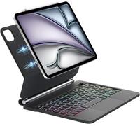 Clavier Pour Ipad Air 13 2024 - Magic Keyboard Pour Ipad Air 13 Pouces,Trackpad Multi-Touch,Azerty Rétroéclairage 7 Couleurs