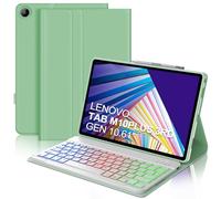 Clavier pour Lenovo Tab M10 Plus (3rd Gen), 7 fonctions de rétroéclairage, étui pour 10,61" TB-125FU/TB-128FU/TB-128XU, clavier italien Slim Bluetooth amovible magnétique, vert clair