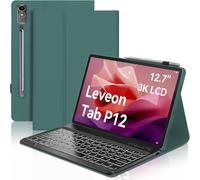Clavier Pour Lenovo Tab P12 Pro 12.7"" 2023, Étui Clavier Pour Lenovo P12, Coque Clavier Italien Magnétique Rétro-Éclairé Bluetooth Pour Lenovo P12 Pro Tablet (Tb370fu), Vert Foncé
