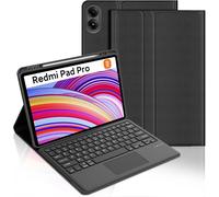 Clavier Pour Redmi Pad Pro 12.1'' 2024/Xiaomi Pad Poco 12.1'' 2024,Clavier Azerty Sans Fil Bluetooth, Housse Multiposition Fonction Ranger Stylet, Noir