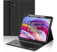 Clavier pour Redmi Pad Pro 12.1'' 2024/Xiaomi Pad POCO 12.1'' 2024,Clavier AZERTY sans Fil Bluetooth, Housse Multiposition Fonction Ranger Stylet, Noir