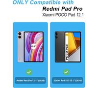 Clavier pour Redmi Pad Pro 12.1'' 2024/Xiaomi Pad POCO 12.1'' 2024,Clavier AZERTY sans Fil Bluetooth, Housse Multiposition Fonction Ranger Stylet, Noir