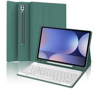 Clavier pour Samsung Galaxy Tab S10 Plus 2024, Galaxy Tab S9/S9FE Plus Clavier 12.4", Coque Clavier Bluetooth Italien Amovible pour Samsung S10+/S9+/S9 FE+ 12.4 Pouces 2024/2023, Vert Foncé