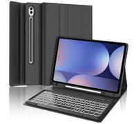 Clavier pour Samsung Galaxy Tab S10 Plus 2024, Galaxy Tab S9/S9FE Plus Clavier 12.4", Coque Clavier Bluetooth Italien Rétroéclairé pour Samsung S10+/S9+/S9 FE+ 12.4 Pouces 2024/2023, Noir