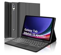 Clavier pour Samsung Galaxy Tab S10 Plus 2024, Galaxy Tab S9/S9FE Plus Clavier 12.4", Coque Touchpad Clavier Bluetooth Italien Rétroéclairé pour Samsung S10+/S9+/S9 FE+ 12.4 Pouces, Noir