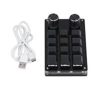 Clavier Programmable Bricolage,Clavier De Jeu Mécanique à 12 Touches, Petit Clavier De Jeu OSU à 2 Boutons, Clavier Macro Plug And Play D'interface USB, Pour le Bureau, les Jeux, la Musique, les Médi