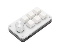 Clavier Programmable, Clavier Mécanique à Une Main Plug and Play 6 Touches Filaire Pratique avec Bouton pour Bureau de Jeu (Blanc)
