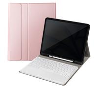 Clavier QWERTY Bluetooth pour iPad Pro 12.9 et Air 13 avec Étui Clapet Avizar Rose champagne Rose champagne G