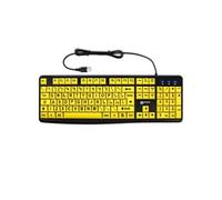 Clavier QWERTY Italie Filaire à Grosses Touches Noir/Jaune