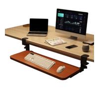 Clavier， Rallonge de Bureau à Pince, Support Coulissant for Clavier, Souris et tiroirs de Rangement, Bras de Support, soulage la Fatigue(Teak,52 * 24cm(20.5 * 9.5in))