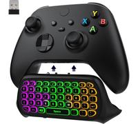Clavier Rétro-Éclairage Rvb Compatible Avec Manette Xbox One,Xbox Series X/S,Clavier Jeu Sans Fil Avec Récepteur 2,4G & Prise Audio 3,5Mm,Accessoire Pour Manette Xbox One/One S/Elite/2,Noir