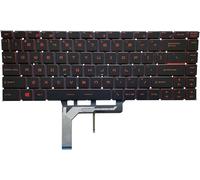 Clavier rétroéclairé de rechange pour ordinateur portable MSI GF65 GS65 Stealth Series, pour ordinateur portable de jeu mince MSI GF63 avec rétroéclairage (rouge)