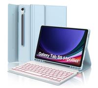 Clavier Samsung Galaxy Tab S9 FE 2023, Samsung Tab S9 Clavier, étui clavier Samsung Tab S9 11", italien rétro-éclairé Bluetooth amovible clavier pour Galaxy Tab S9 FE 10,9", bleu clair