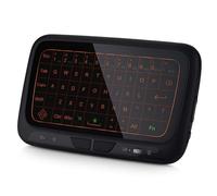 Clavier sans fil 2,4 GHz avec souris pour Intero Combo rétroéclairé Clavier portable USB Touch Remote pour PC TV Box Android HTPC IPTV Raspberry 3, noir, Noir