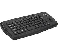 Clavier sans fil 2,4 GHz avec souris trackball, télécommande à molette pour Android TV BOX Smart TV PC Notebook Noir