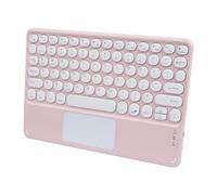 Clavier sans fil avec pavé tactile, ultra fin, rechargeable, Bluetooth, mini clavier sans fil avec pavé tactile, touches rondes pour iPad Pro/iPad/iOS/Mac OS/Android/Windows (rose)