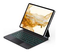 Clavier Sans Fil AZERTY pour Samsung Galaxy Tab S10+/S9+/S9 FE+/S8+/S7+ 12.4"", Étui de Protection Magnétique avec Pavé Tactile