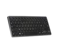 Bluestork - Clavier sans Fil Bluetooth, Mini Clavier Azerty Français, Clavier Léger Silencieux, Clavier Bluetooth 90h D'autonomie, Rechargeable USB C, 14 Raccourcis Multimédias - Noir - New
