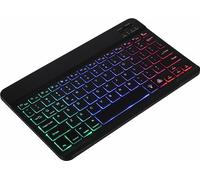 clavier sans fil Bluetooth 10 pouces, rétroéclairage mixte, clavier Bluetooth, fin et portable, compatible avec trois systèmes, noir