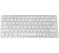 Clavier sans Fil Bluetooth pour PC, Compatible avec Windows 11,10, 8, et Mac OS - Mini Clavier PC/Mac Français AZERTY, Compact, Ultra Mince, Léger, Silencieux - Nouveau 2024 (Blanc)