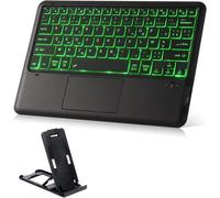 Clavier sans Fil Bluetooth Rétro-éclairé Lumineux Clavier AZERTY bureautique avec Souris Pavé Tactile Compatible avec Les Tablettes Windows Android iPads iOS Smart Phones PC Bluetooth (NOIR K12)