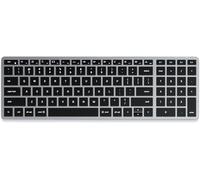 Clavier Sans Fil Bluetooth Slim X2 Qwerty Anglais, Clavier Rétroéclairé Avec Pavé Numérique, Multi-Dispositif Pour Macbook Pro/Air Et Mini, Ipad Pro/Air, Imac M1 Et Plus - Gris, Layout Us