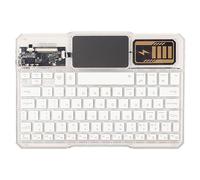 Clavier sans Fil, Clavier Acrylique Transparent, Connexion Rapide, Rétroéclairage 7 Couleurs, avec pavé Tactile, pour Tablette et Ordinateur Portable (White)