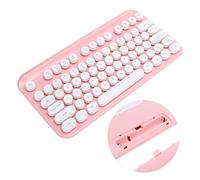 Clavier sans Fil, Clavier sans Fil 2.4G Punk 75 Touches Clavier Ergonomique Accessoire D'ordinateur, Plus D'économie D'énergie et de Protection de l'environnement (Rose)