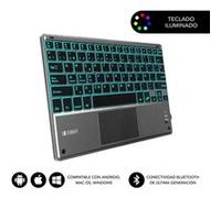 Teclado Compacto Inalámbrico por Bluetooth Subblim Touchpad Smart Blacklit/ Gris