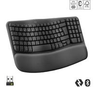 Clavier sans fil ergonomique - Logitech - Wave Keys - Bluetooth - Tchèque/Slovaque - Interrupteur à ciseaux