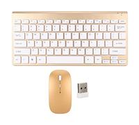 Clavier sans Fil Intelligent, Ensemble de Souris Compacte étanche à économie d'énergie pour Kit de Bureau Indicateur LED Silencieux (Gold)