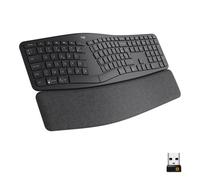Logitech Ergo K860 Clavier Ergonomique sans Fil - en Deux Parties, Repose Poignet, Frappe Naturelle, Bluetooth et Connectivité USB, Compatible avec PC & Mac, Clavier Français AZERTY - Gris