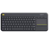 Logitech K400 Plus Clavier Sans Fil Touch TV Avec Contrôle Média et Pavé Tactile, Clavier HTPC pour PC connectés TV, Windows, Android, Chrome OS, Ordinateur Portable, Clavier Belge AZERTY - Noir