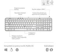 Clavier sans fil - LOGITECH - MX Keys S - US INTL - Rétroéclairé - Interrupteur à ciseaux - Gris pâle
