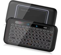 Clavier sans fil mini ergonomique avec pavé tactile et souris pour une frappe confortable et un contrôle précis des gestes multi-doigts.