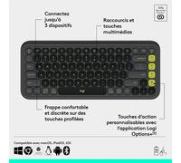 Clavier sans fil Pop Icon Keys graphite LOGITECH