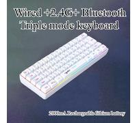 Clavier sans fil RGB gamer bluetooth + 2.4ghz 60% claviers PC blancs souris combos ensemble teclado gaming 61 clavier clavier noir teclados L500 Keyboard-White