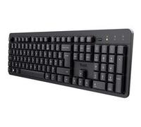 Trust ODY II Clavier sans Fil Silencieux AZERTY Français, Touches Plates Flottantes, Résistant aux Éclaboussures, Récepteur USB RF 2.4GHz, Clavier pour PC, Ordinateur Portable, Mac - Noir