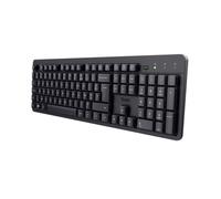 Trust ODY II Clavier sans Fil Silencieux AZERTY Français, Touches Plates Flottantes, Résistant aux Éclaboussures, Récepteur USB RF 2.4GHz, Clavier pour PC, Ordinateur Portable, Mac - Noir