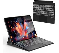 Clavier sans fil Surface pour Microsoft Surface Pro 7/7+/6/5/4/3 (12,3"), couverture de type de connexion Bluetooth sans fil avec rétroéclairage 7 couleurs, fonction veille/réveil, pavé tactile