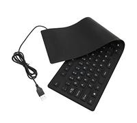Clavier Silencieux Pliable à 109 Touches Hoopoocolor, USB, Azerty, Noir, Étanche à L'eau Et à La Poussière, Adapté pour Ordinateur de Bureau Ou Ordinateur Portable