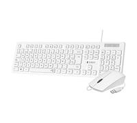 Clavier Slim et souris Combo Business Slim SILENCIEUX avec câble USB Blanc