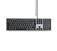 Clavier Slim W3 Filaire USB-C Rétroéclairé avec Pavé Numérique AZERTY Gris