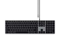 Clavier Slim W3 Filaire USB-C Rétroéclairé QWERTY avec Pavé Numérique Satechi Gris