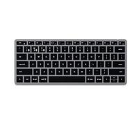 Satechi Clavier sans Fil Slim X1, Disposition QWERTY US, Clavier Bluetooth Rétroéclairé et Rechargeable USB C pour MacBook Air & Pro, PC Portable, iPad et Plus - Gris Sidéral